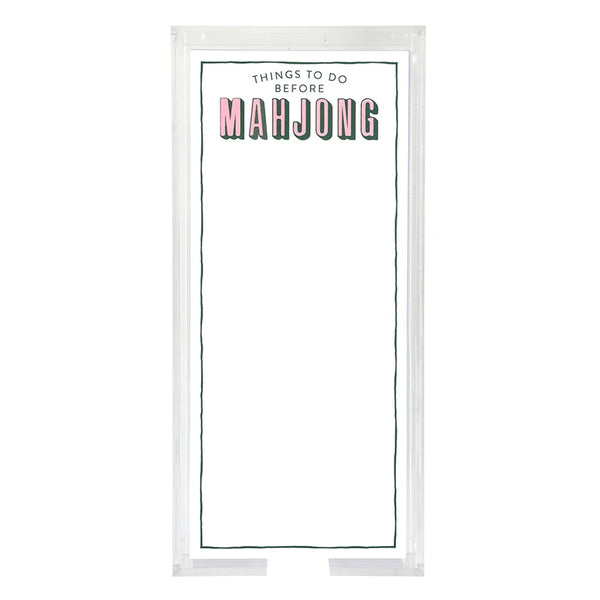 Things To Do Before Mahjong Rectangle Notepaper with Acrylic Tray