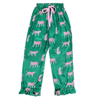 Full-Length Ruffled PJ Set with Velvet Tie