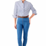 Navy Wash / Wear Forget Me Knot Top - Stripe