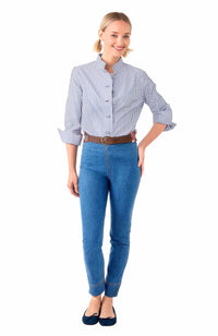 Navy Wash / Wear Forget Me Knot Top - Stripe