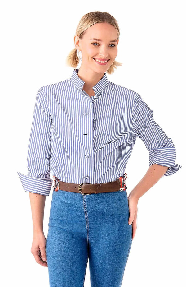 Navy Wash / Wear Forget Me Knot Top - Stripe