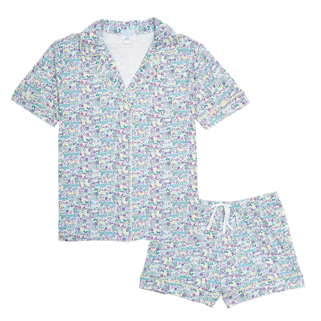 Women's Tennis Print Pajama Set