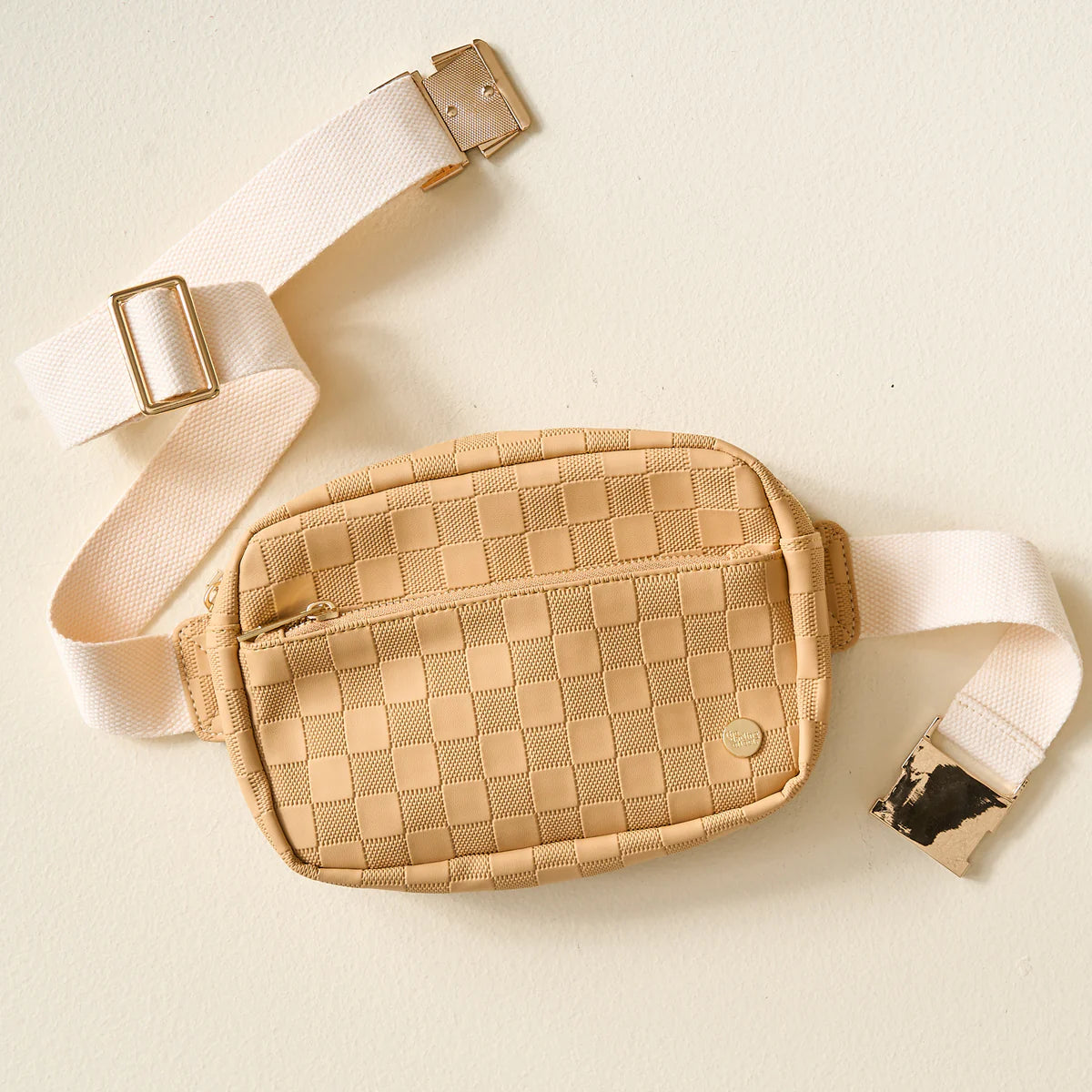 Tan Check Belt Bag