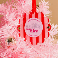 Peppermint Stripes Scalloped Round Picture Frame Ornament