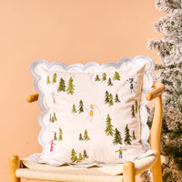 Après Ski Scalloped Square Throw Pillow