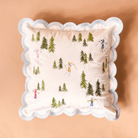 Après Ski Scalloped Square Throw Pillow