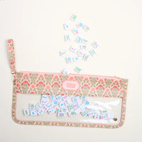 Everbloom Dusty Rose Mahjong Tile Keeper Pouch