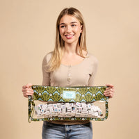 Everbloom Forest Green Mahjong Tile Keeper Pouch