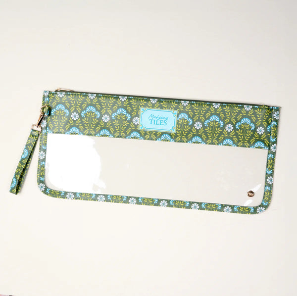 Everbloom Forest Green Mahjong Tile Keeper Pouch