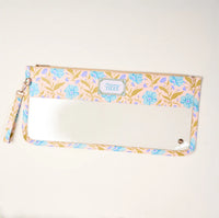 Poppin' Petals Aqua Mahjong Tile Keeper Pouch