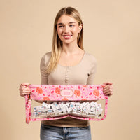 Poppin' Petals Hot Pink Mahjong Tile Keeper Pouch