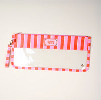 Sicily Stripes Pink Mahjong Tile Keeper Pouch