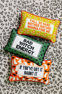 Bad Witch Energy Needlepoint Halloween Pillow