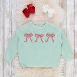 Peppermint Bows Oversized Sweater