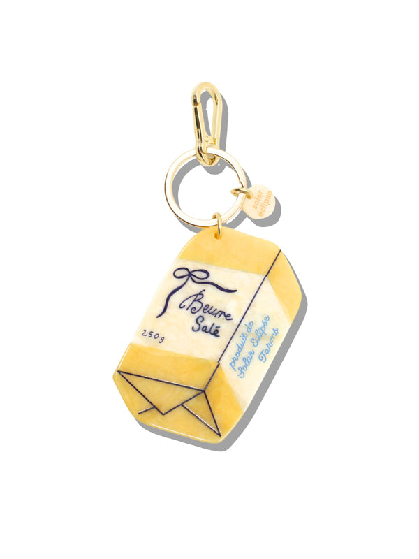 Hand-painted French Butter Bag Charm + Keychain | Eco-Friendly