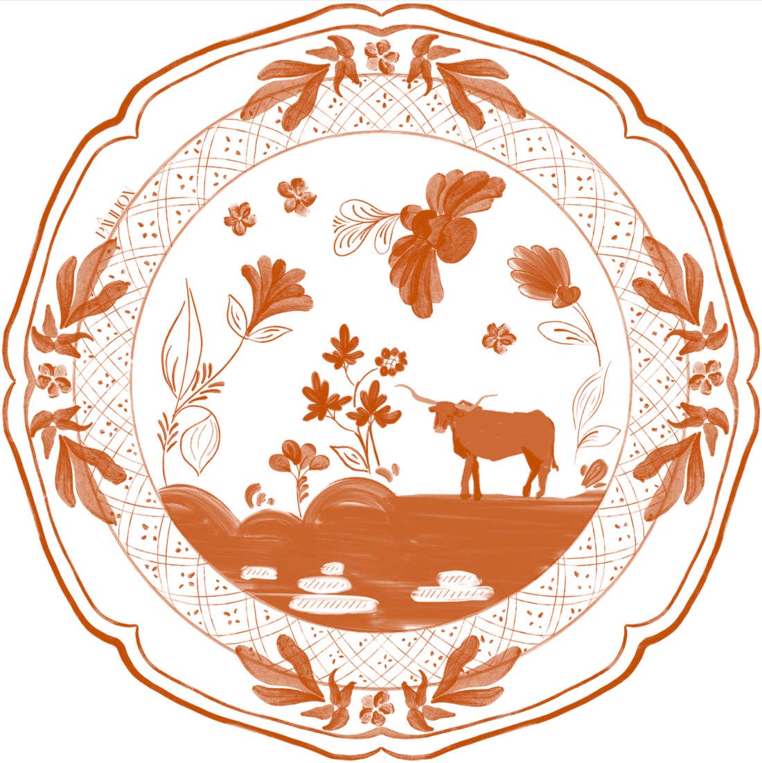 Austin Longhorn Cow Mini Hors d'oeuvre Paper Plates - 50 Pck