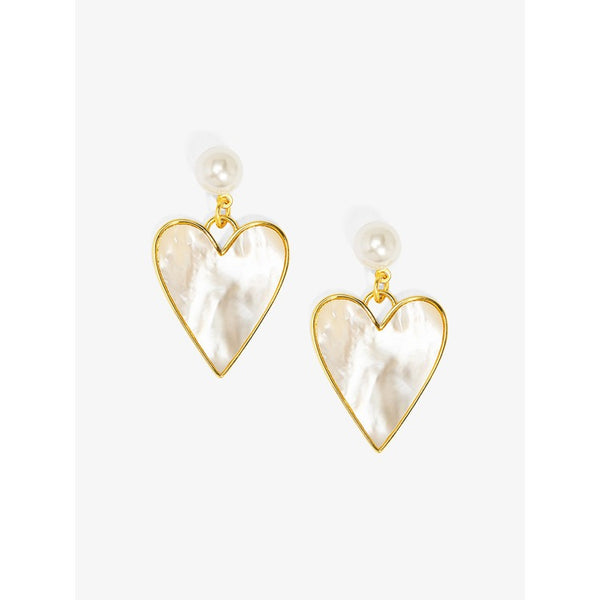 Sea Light Heart Mother Of Pearl Drop Earring