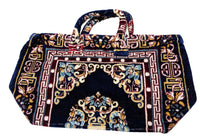 Polyester Cotton Rug Fabric Bag Navy Blue