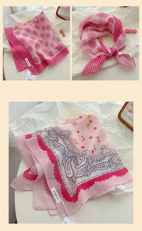 Pink fairy tale Floral Bandana Square scarf