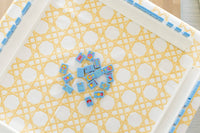 WHOLESALE Scalloped Square Table Topper | Gold Cane