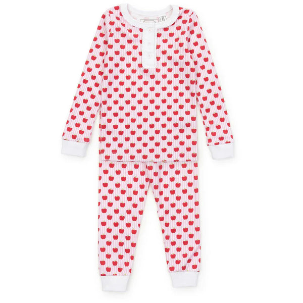 Schoolhouse Apples Cotton Pajama Pant Set - Pink