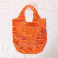 Solid Color Hollow Out Woven Handbag MK2BLW6W10BBG929