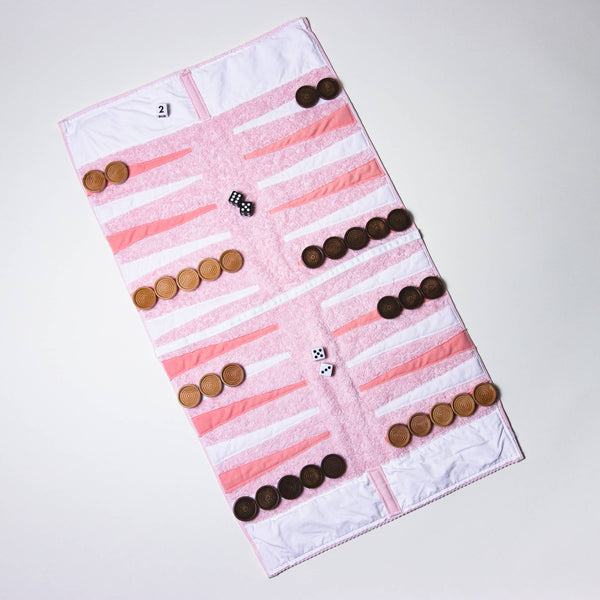 Pink Outdoor/Travel Backgammon Set
