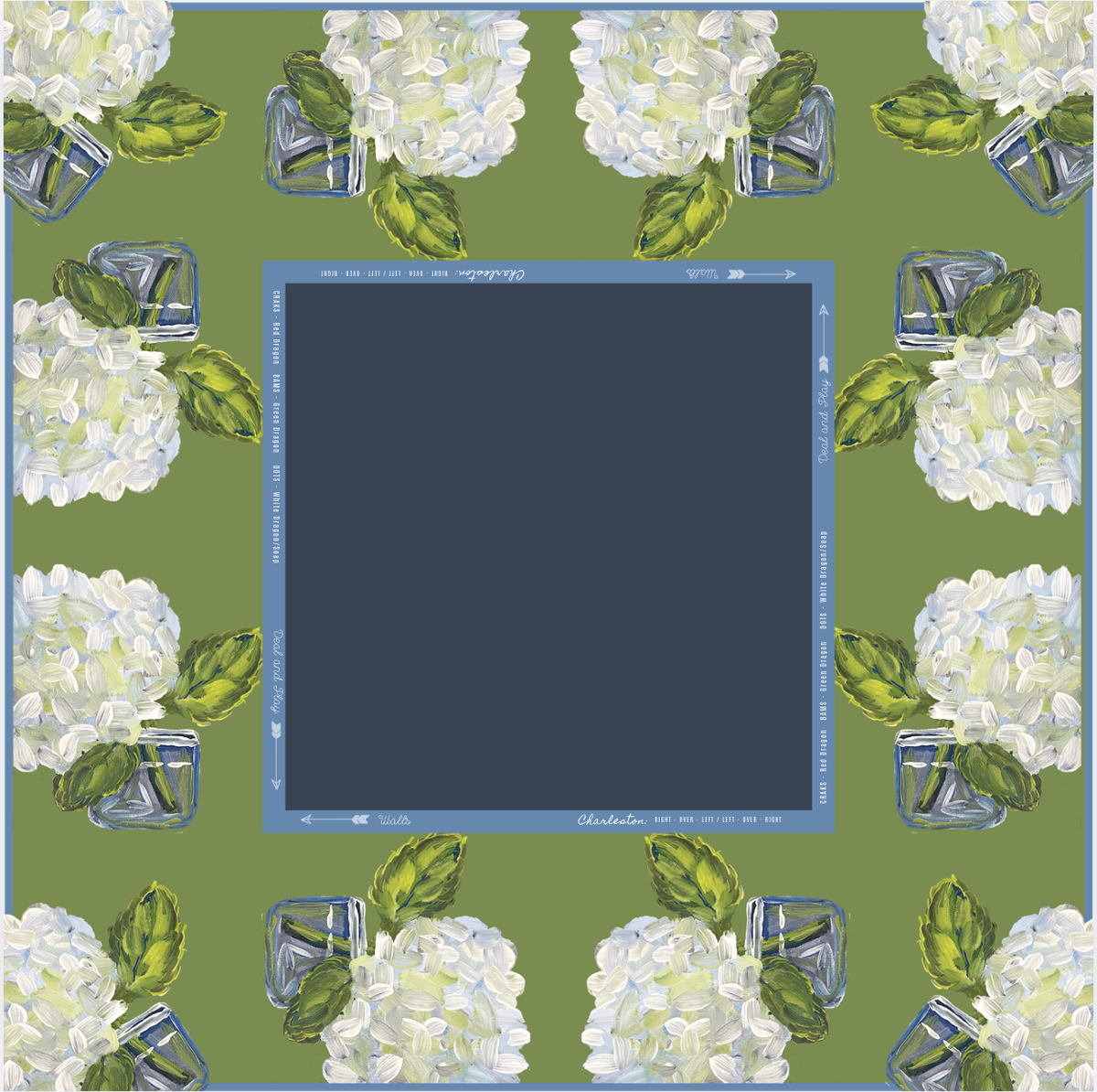 White/Green Mahjong Mat