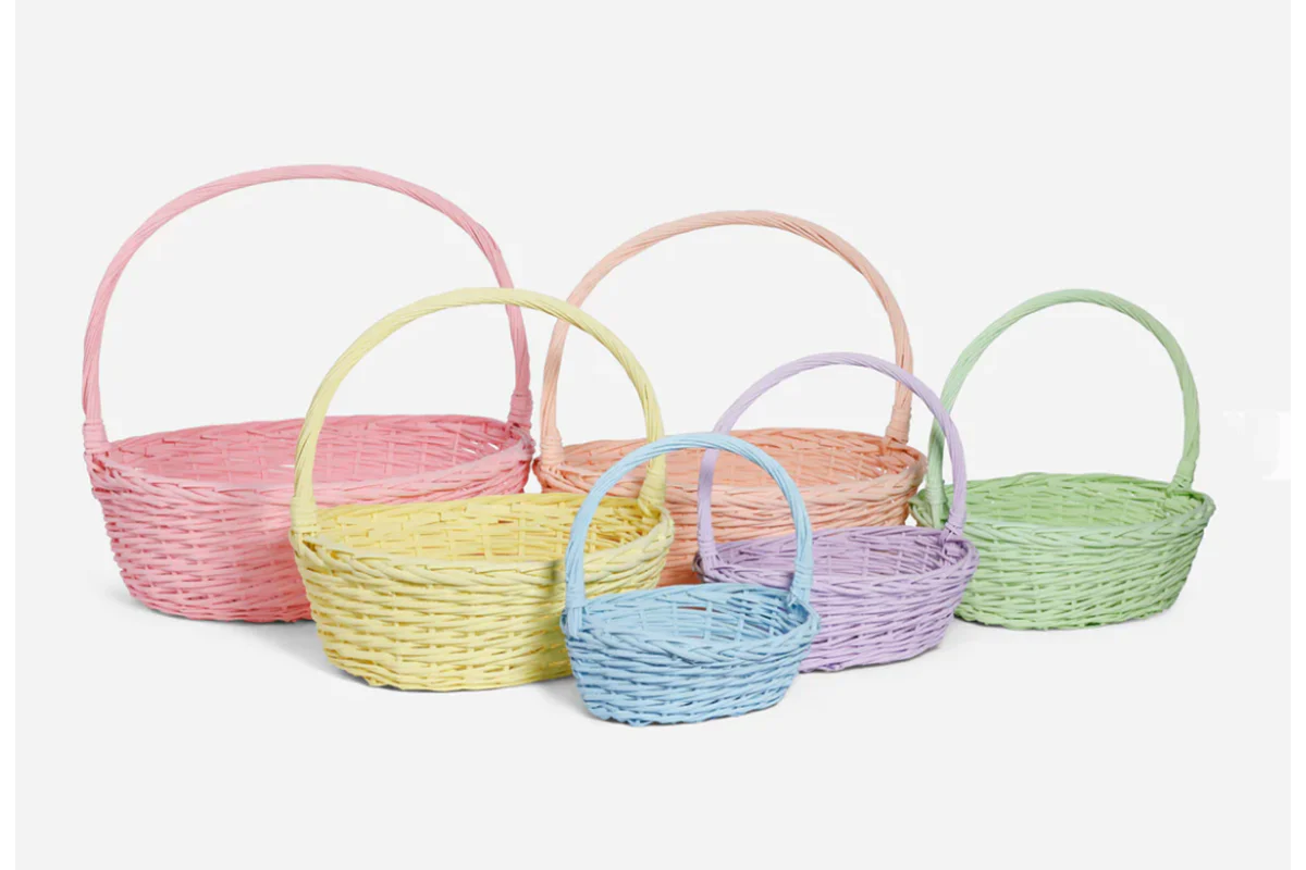 Pastel Willow Weaving Basket