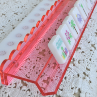 La Vie En Rose Mahjong Rack and Pusher, Set of 4