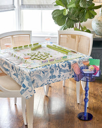 Amazon Blue Instructional Mahjong Tablecloth