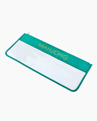Aqua Bamboo Teal Mahjong Tile Bag