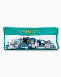 Aqua Bamboo Teal Mahjong Tile Bag
