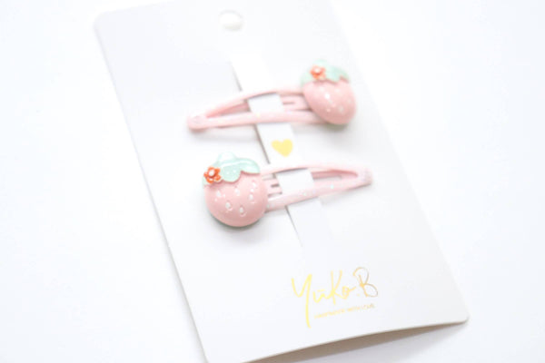 Premium Children's Barrettes - Strawberries