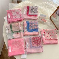 Pink fairy tale Floral Bandana Square scarf