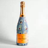 Pastel Blue Mahjong Champagne Bottle Wrap