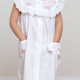 Wendy Whale White Cotton Dress - Embroidered