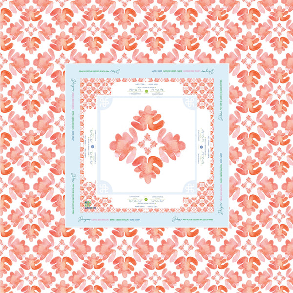 Pop of Poppy Instructional Mahjong Tablecloth