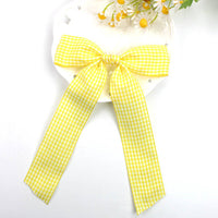 Rosewater Gingham Ribbon bow clips - 21 colors