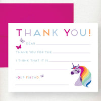 Kids Unicorn Fill in Thank You Note Card