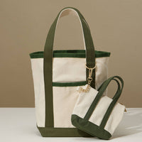 Everywhere-Carry Canvas Tote Bag with Charm Holder