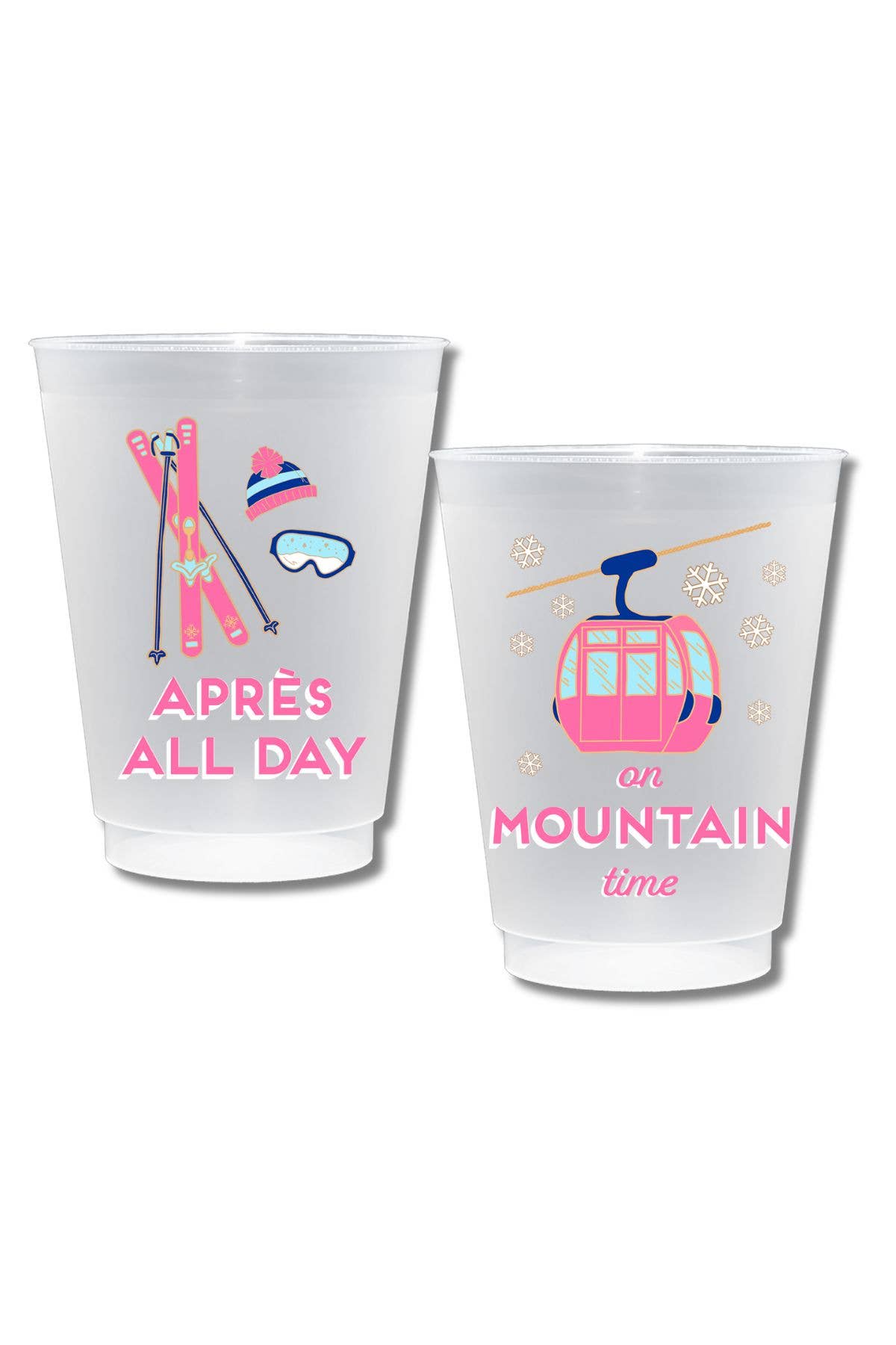Apres All Day Shatterproof Mountain Time Frost Flex Plastic Cups (10)