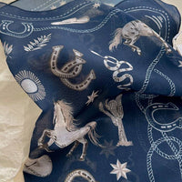 Pastoral Indigo Floral Bandana Square scarf