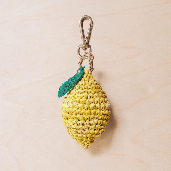 Lemon Crochet Bag Charm - Artisan Crochet Charms
