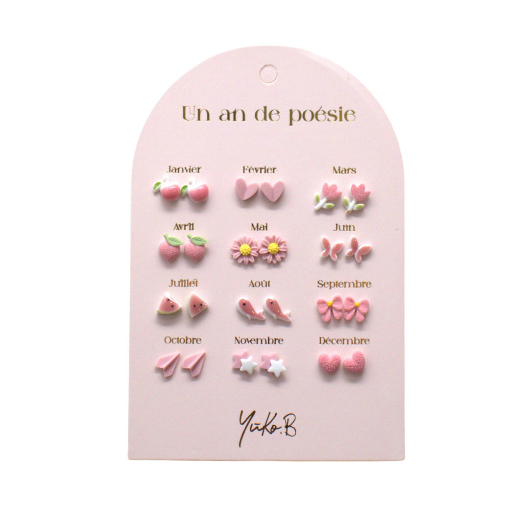 Stainless Steel Earrings - A Year of Pink Poetry