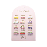 Stainless steel earrings for kids - A year of fruity Poetry