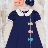 Gingham Embroidered Fish Dress