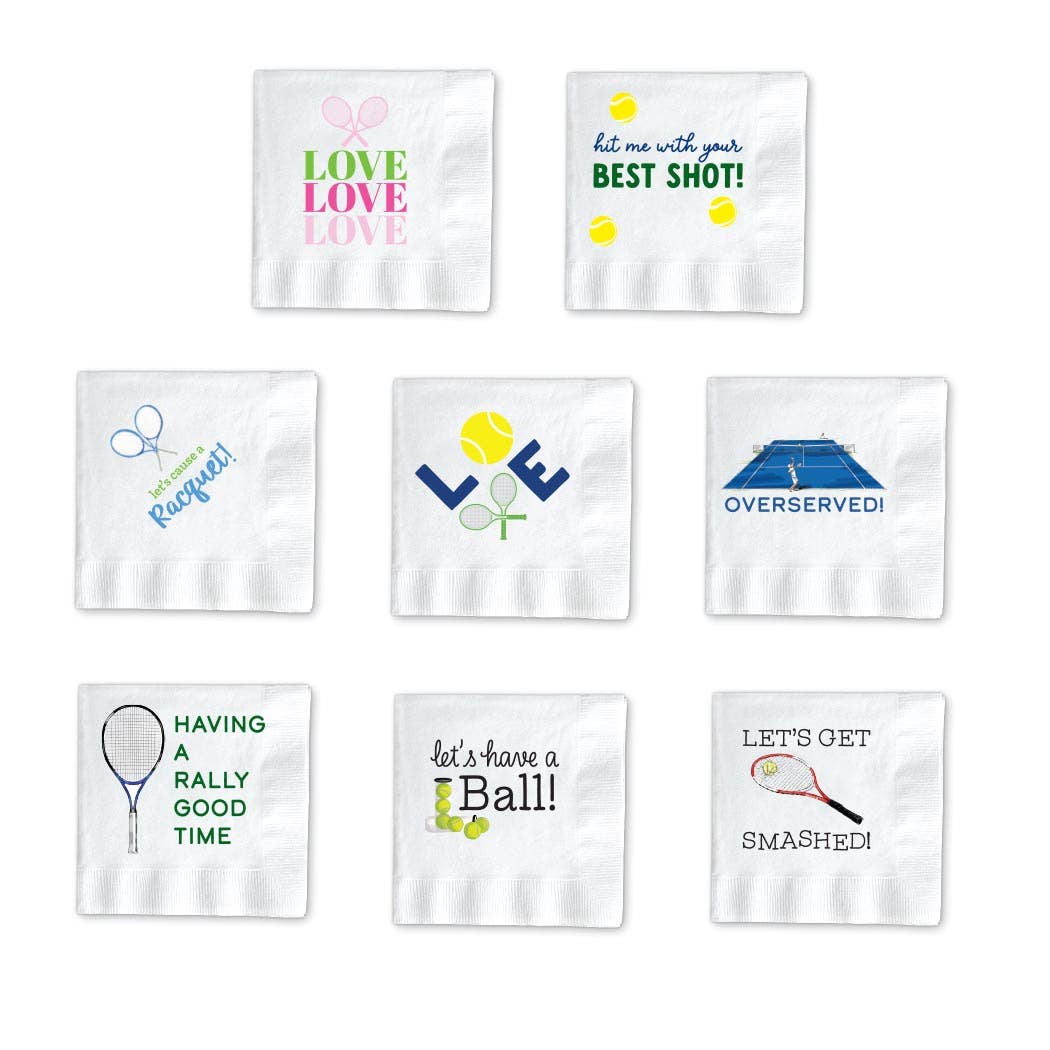 TENNIS COCKTAIL NAPKINS - Classic Charm