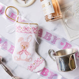 Baby Bunny in Pink Bauble Stocking