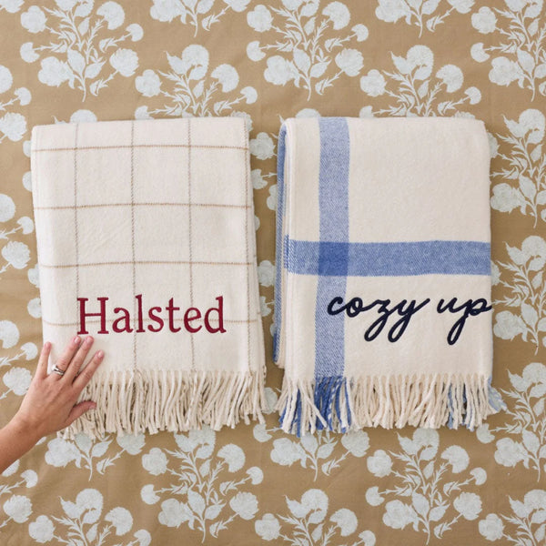 Throw Blanket Blue Plaid Weezie